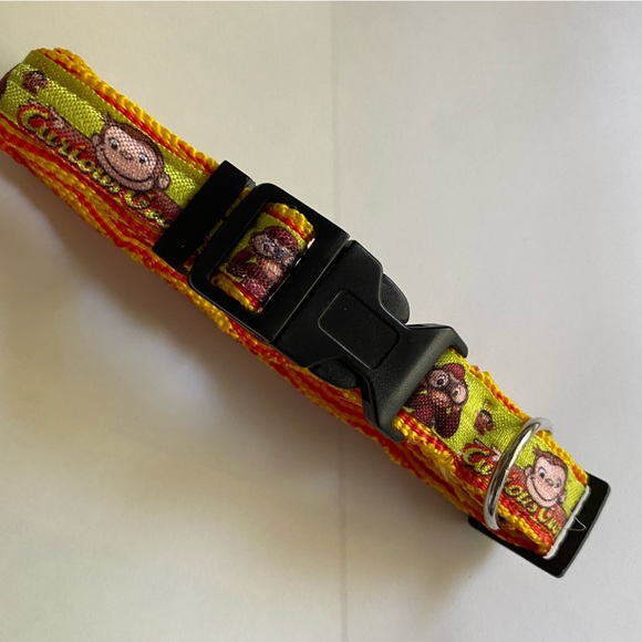 Curious George monkey dog pet cat  leash collar medium red hat yellow cute ooak - Picture 3 of 3